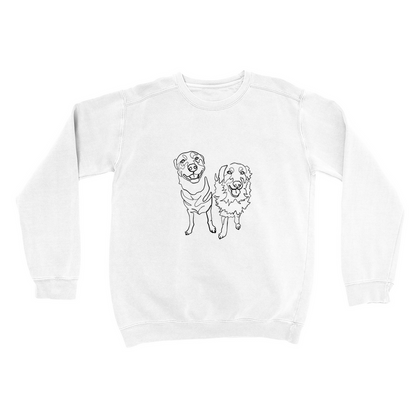 Two Pet Single Line Custom Portrait Sweatshirt