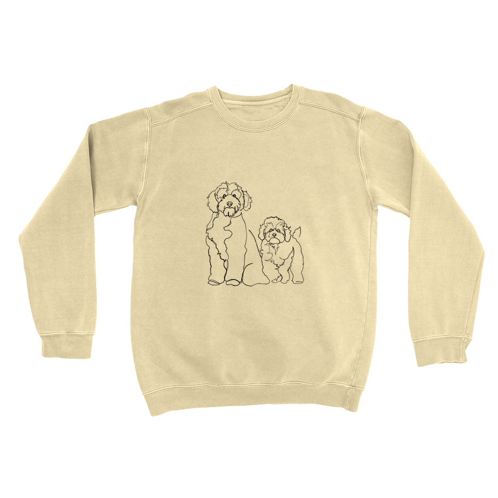 Two Pet Single Line Custom Portrait Sweatshirt