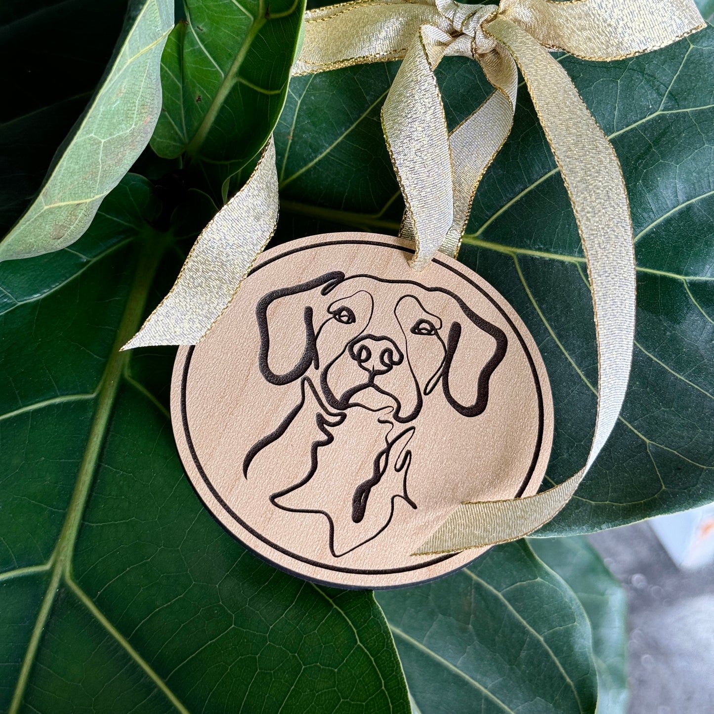 Custom Pet Portrait Wood Ornament