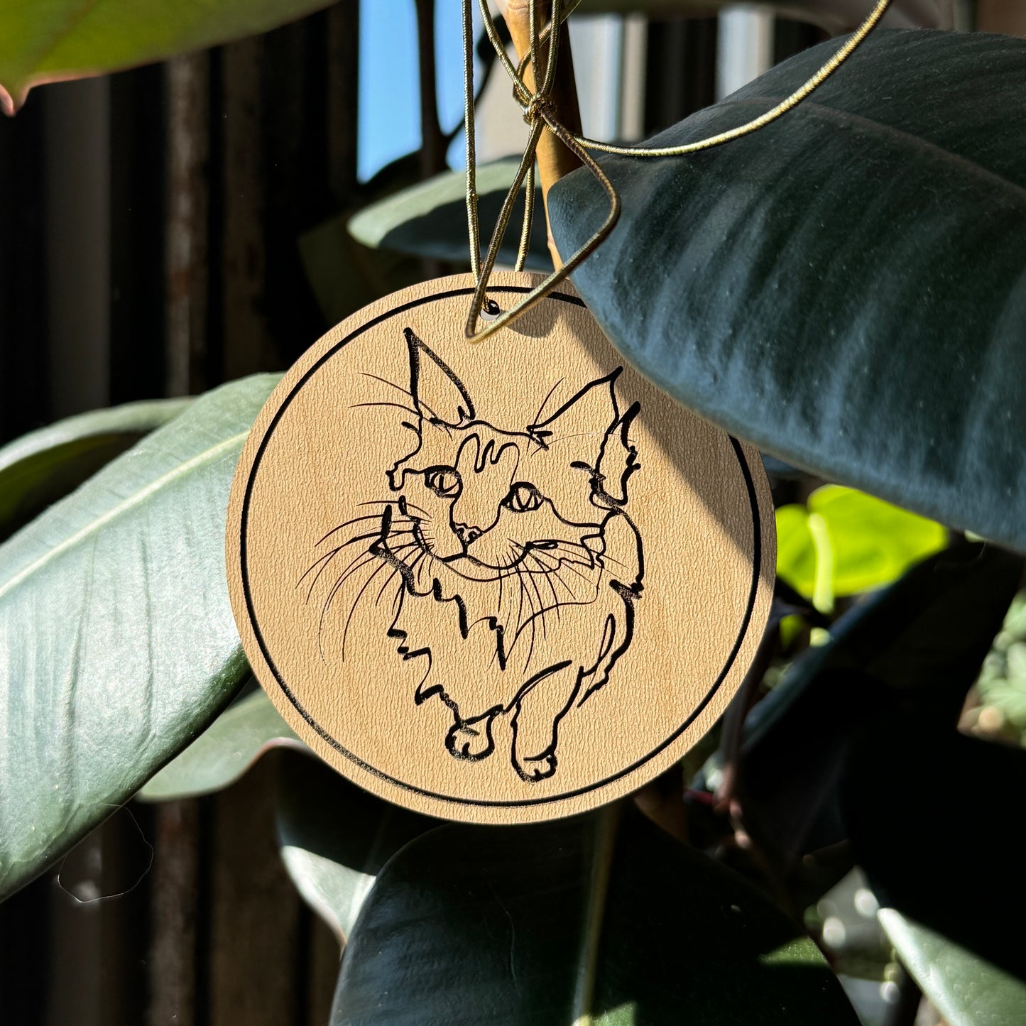 Custom Pet Portrait Wood Ornament