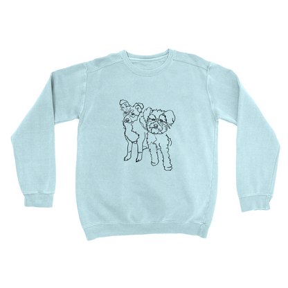 Two Pet Single Line Custom Portrait Sweatshirt